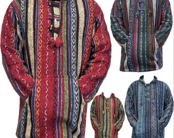 Aztec Fleece Festival Hoodie: Handmade Hippie Winter Jacket