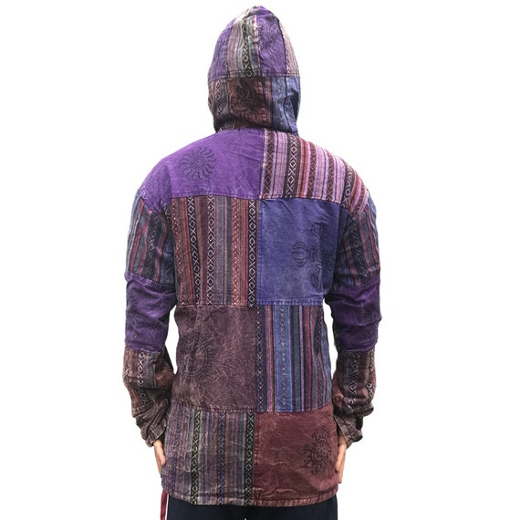 Hippie Patchwork Hooded Winter Jacket Embroidered Ethnic Vintage Oversize  Baggy Fleece Hoodie Womens Mens Boho Festival Baja Rug S L XL -  Canada