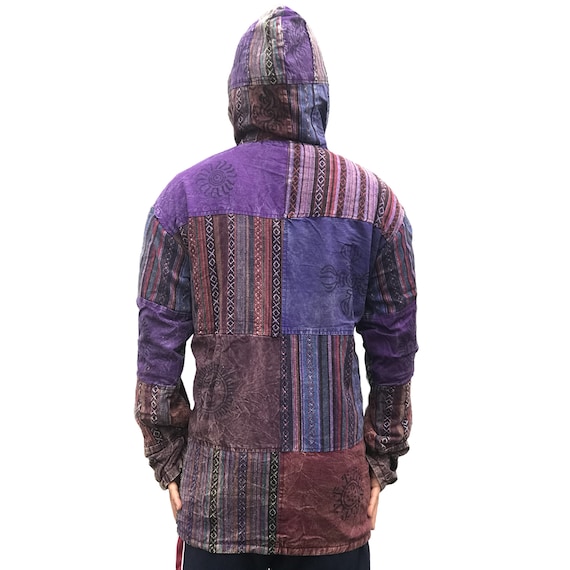 Hippie Patchwork Hooded Winter Jacket Embroidered Ethnic Vintage Oversize  Baggy Fleece Hoodie Womens Mens Boho Festival Baja Rug S L XL -  Canada