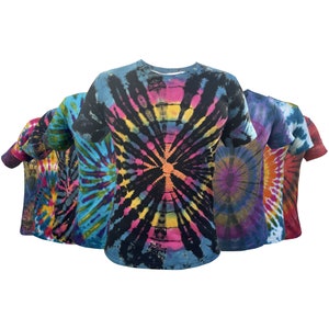 Handmade Tie Dye T-Shirt: Electric Green Spiral Hippie Top