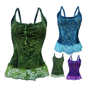 Fairycore Lace-Up Corset Top: Boho Witchy Camisole