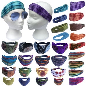 Tie Dye Cotton Headband: Hippie Boho Festival Bandana