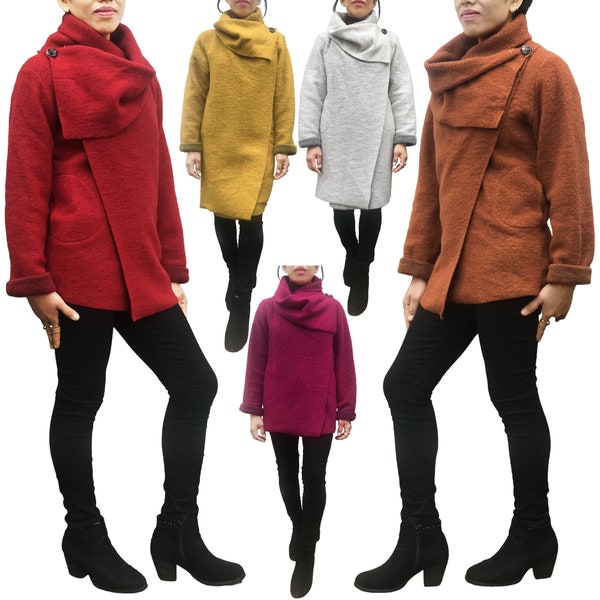 Womens Winter Blanket Wrap| Ladies Scholar Wizard Cloak | One Size Warm Cape Pancho | Wool Kimono Robe Shawl | Top Blazer Black Cardigan