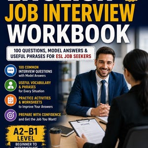 English Job Interview Workbook | 100 Questions & Model Answers | ESL Interview Practice PDF |