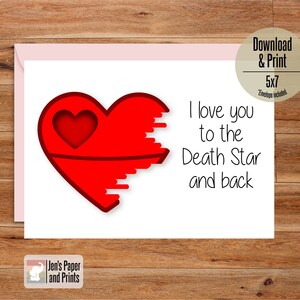 Tarjeta de Amor Imprimible, Estrella de la Muerte