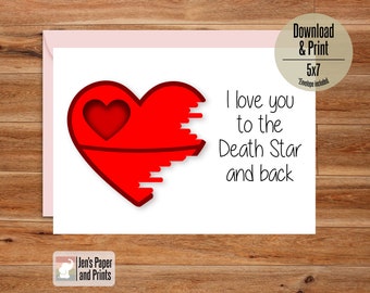 Printable Love Card, Death star