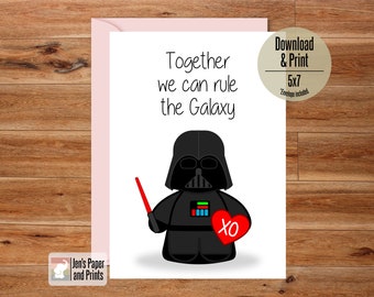 Printable Love Card, Together we can rule the Galaxy