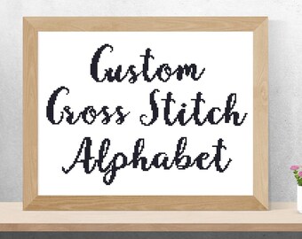 Handwriting Alphabet Cross Stitch Pattern PDF, Written Font needlepoint counted chart, Cursive Lettering Alphabet, Cross Stitch Letters