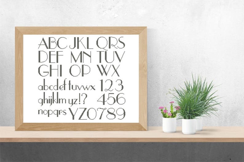 Vintage alphabet cross stitch pattern PDF/ art deco wedding Etsy