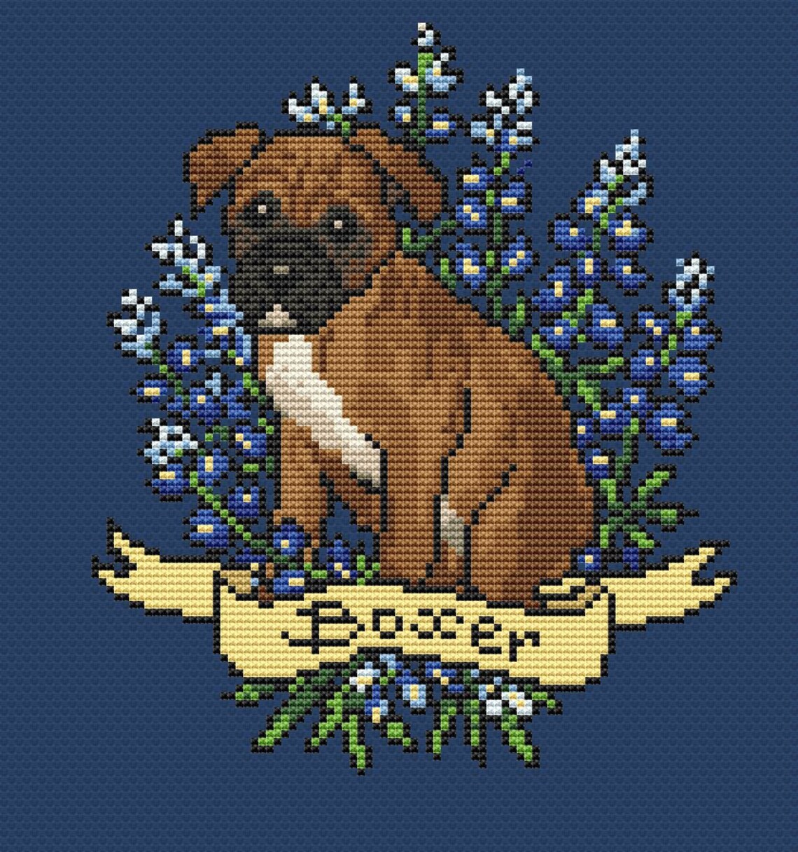 Dog cross stitch pattern PDF/ boxer funny needlepoint counted Etsy