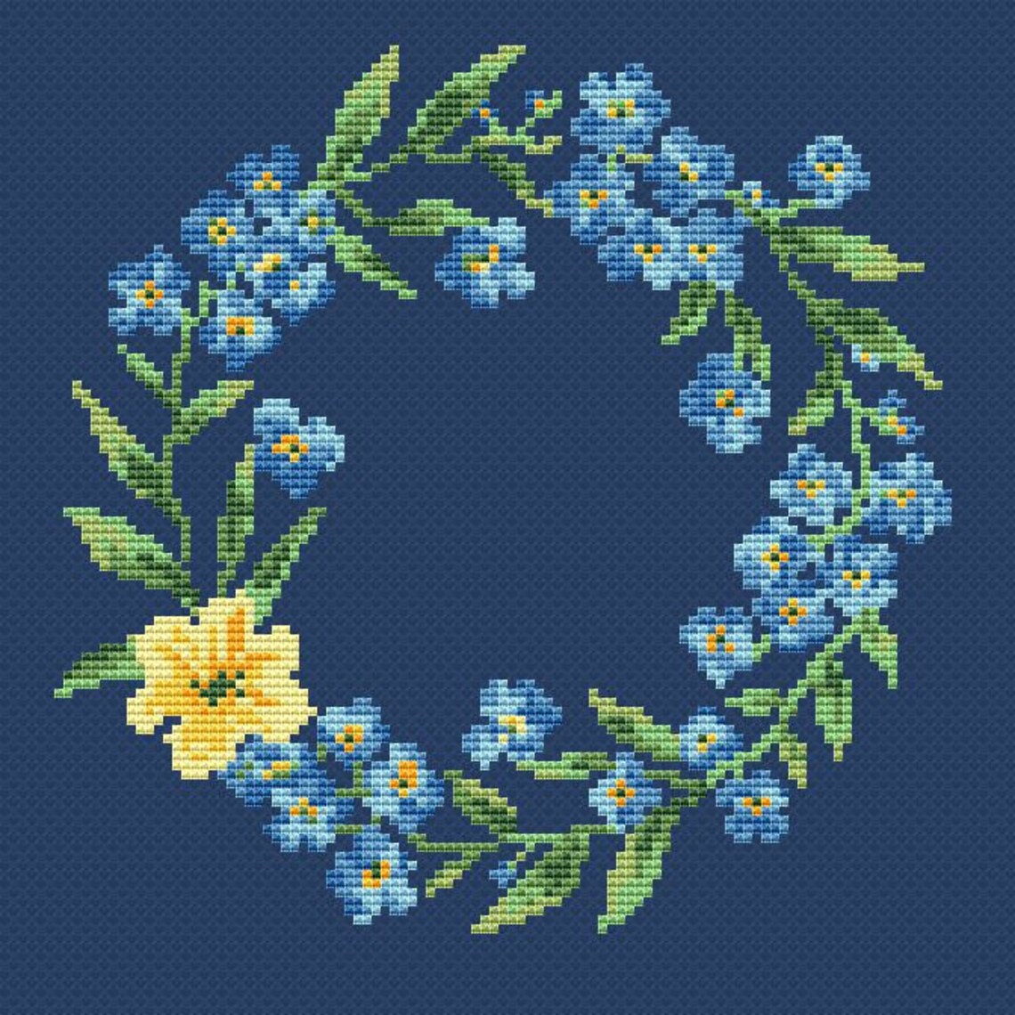 Floral border cross stitch pattern pdf round flower