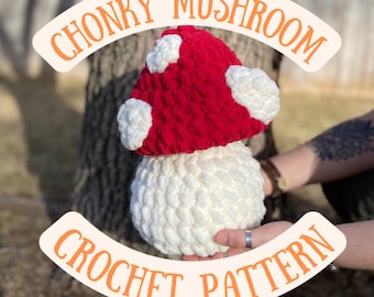 Crochet Chonky Mushroom Plush Pattern (PDF Digital File)
