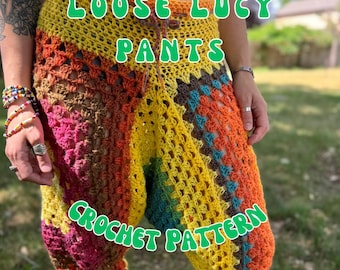 Crochet Loose Lucy Harem Pants Pattern: Hippie Style (PDF Pattern)