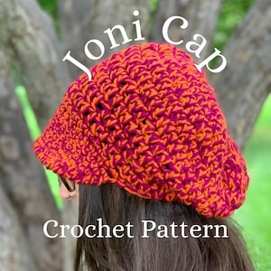 Crochet PATTERN || Joni Cap Crochet Pattern || PDF Digital file || Newsboy Cap || Slouchy Brimmed Beanie