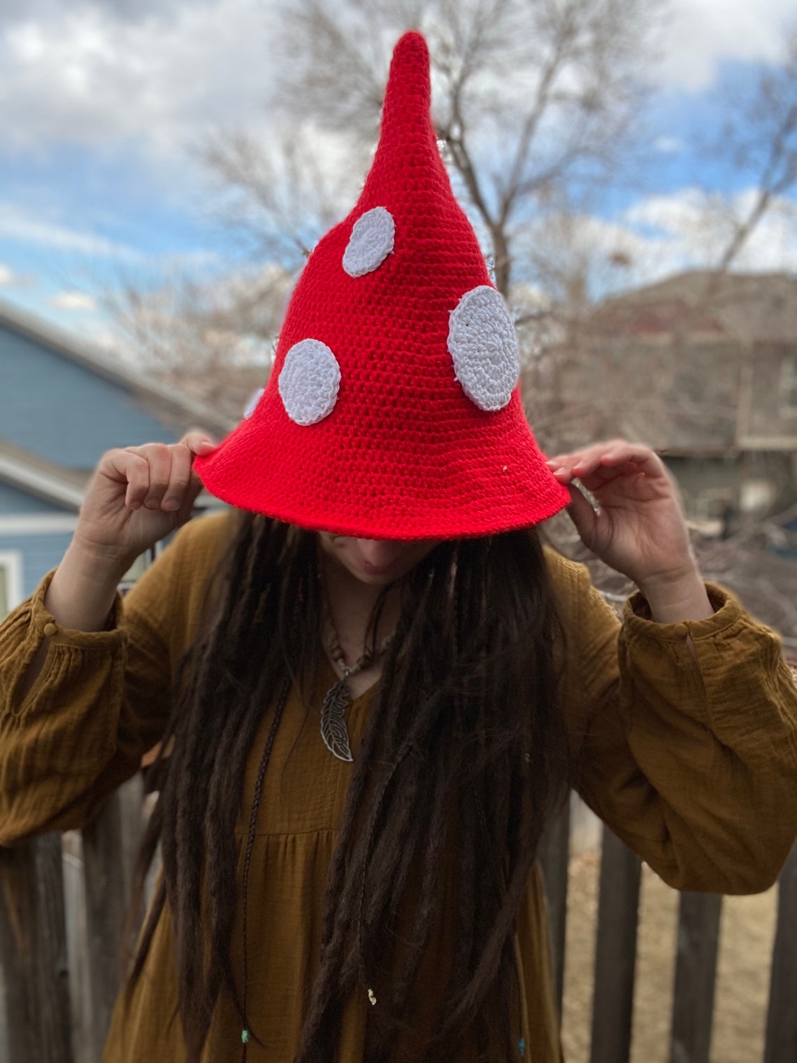 Mushroom Hat Mushroom Witch Hat Crochet Mushroom Hat Etsy