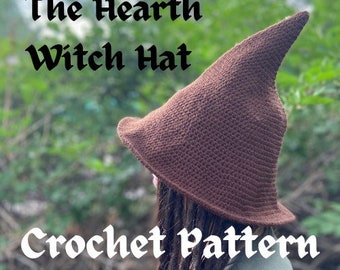 Crochet PATTERN || Hearth Witch Hat || PDF Digital Download || Everyday Witch Hat || Costume Hat Pattern