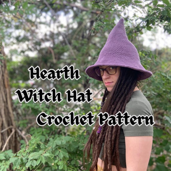 Crochet Hearth Witch Hat Pattern: Halloween, Costume or Everyday (PDF Digital Download)