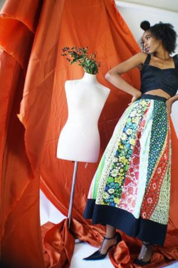 1980's Patchwork Skirt - image 4