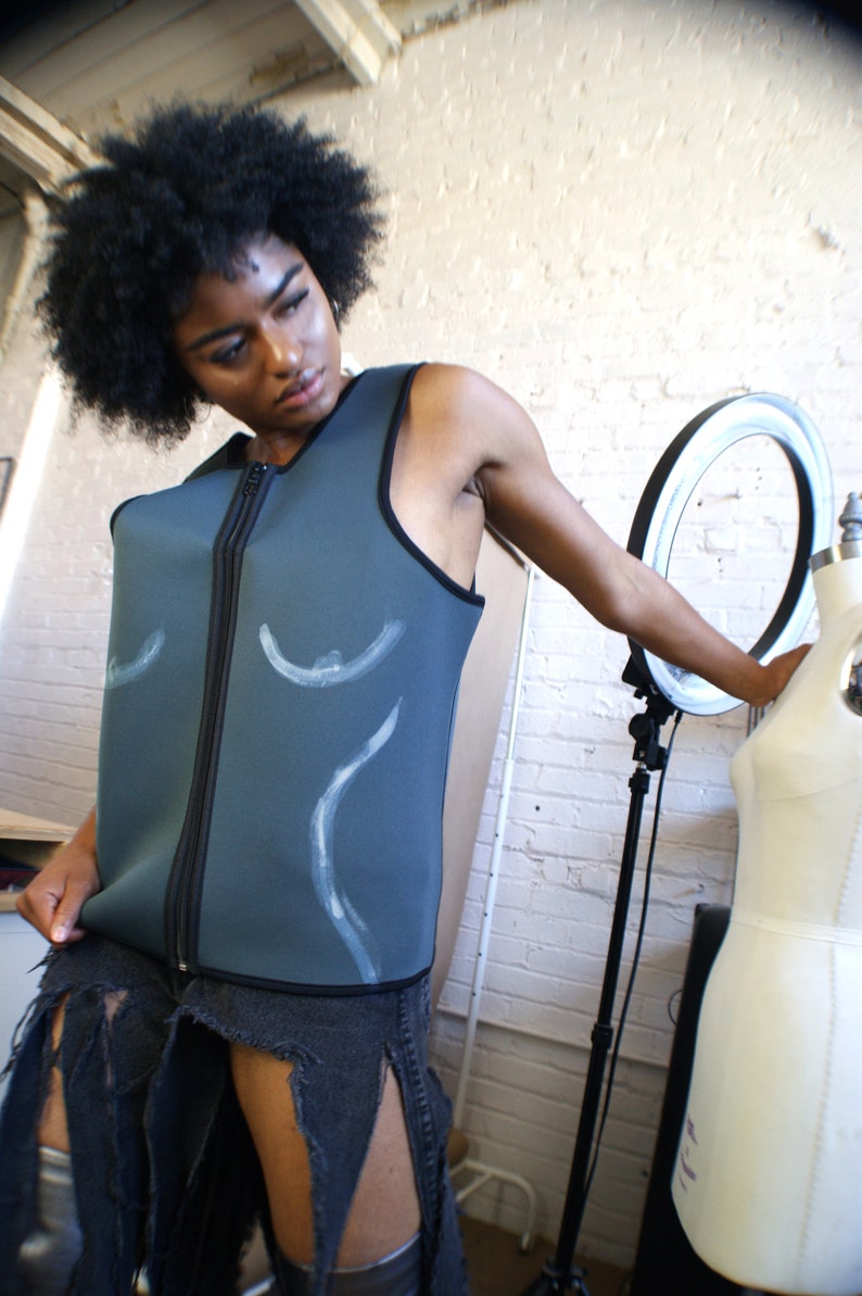 Neoprene Surf Vest With Body Hand Painting Etsy