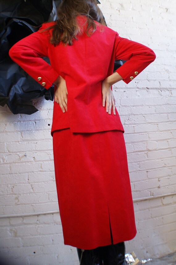 Red Ultra Suede Vintage Suit - image 6