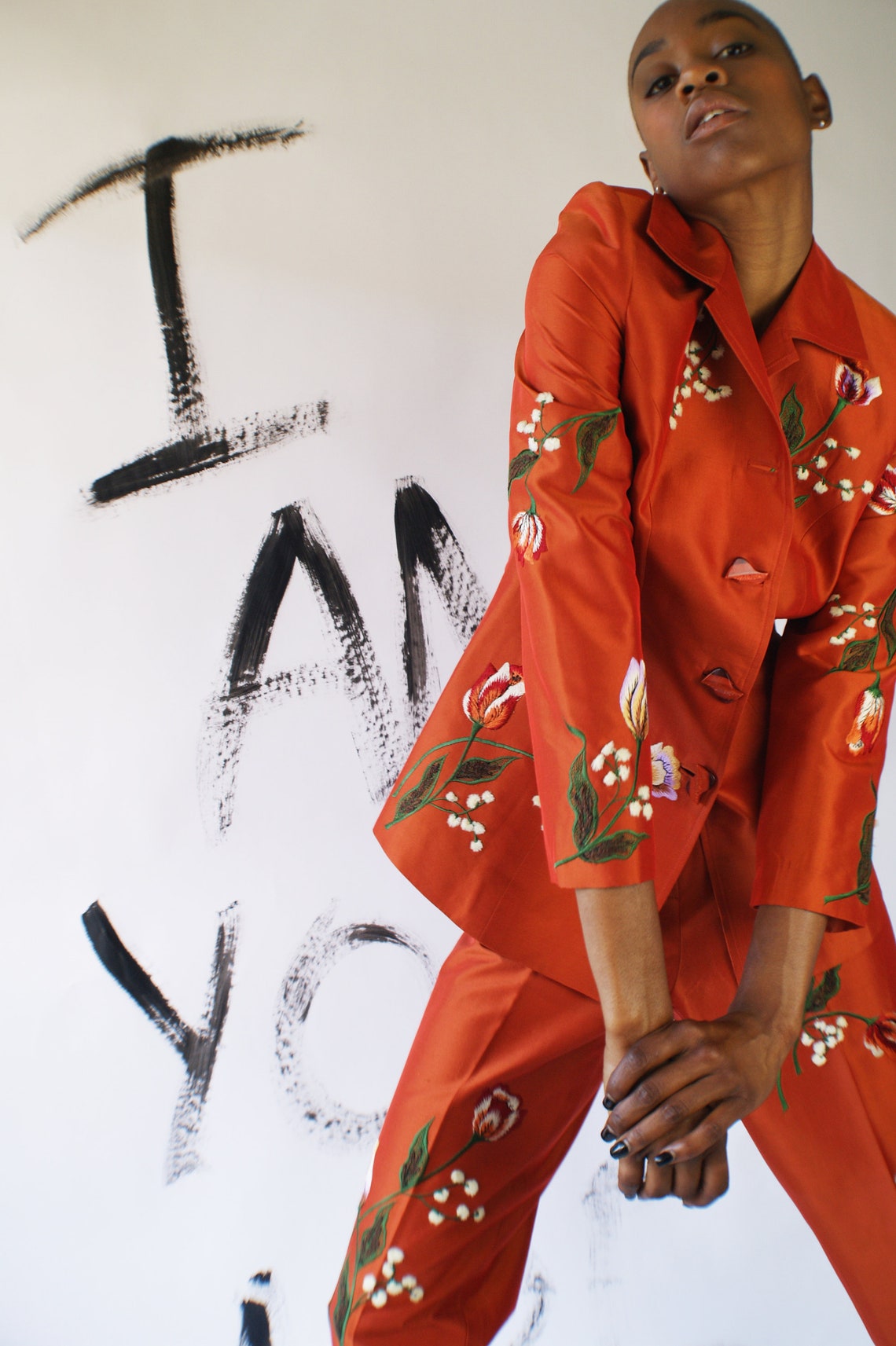 RARE Max Nugus Haute Couture Silk Orange Suit Etsy