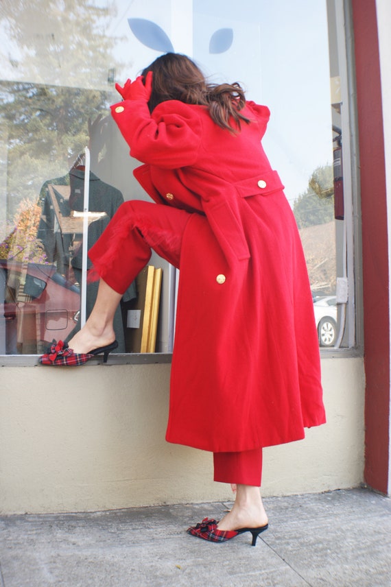1980's Vintage Red "Military" Coat