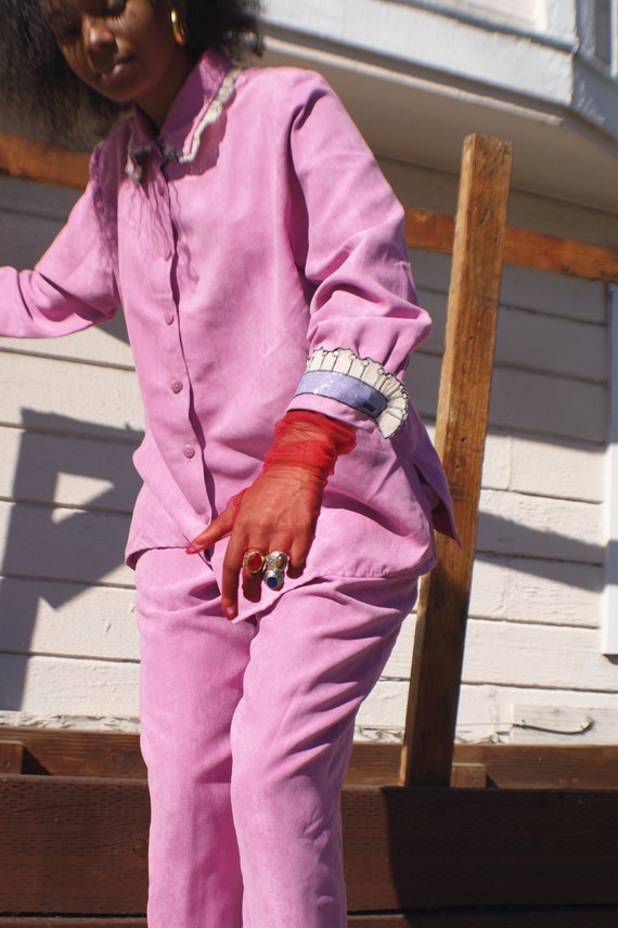 Unique Pink Ultra Suede  Suit - image 2