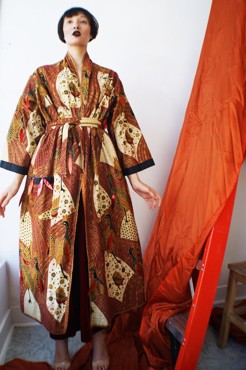 Batik Indonesian Vintage Kimono With Sequins | Etsy