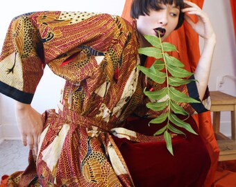 Batik Indonesian Vintage Kimono With Sequins
