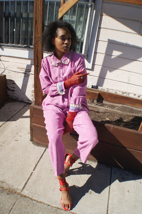 Unique Pink Ultra Suede  Suit - image 6