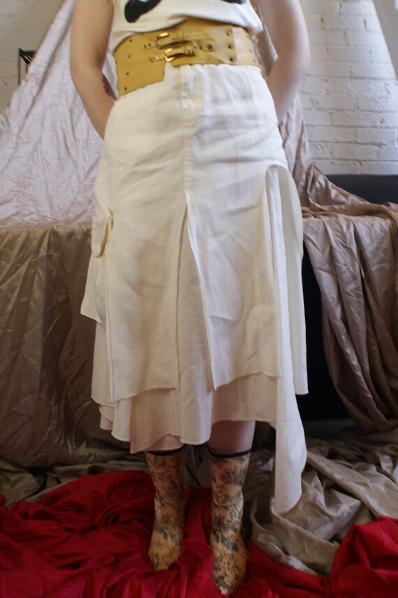 Vintage Linen Deconstructed Skirt - image 4