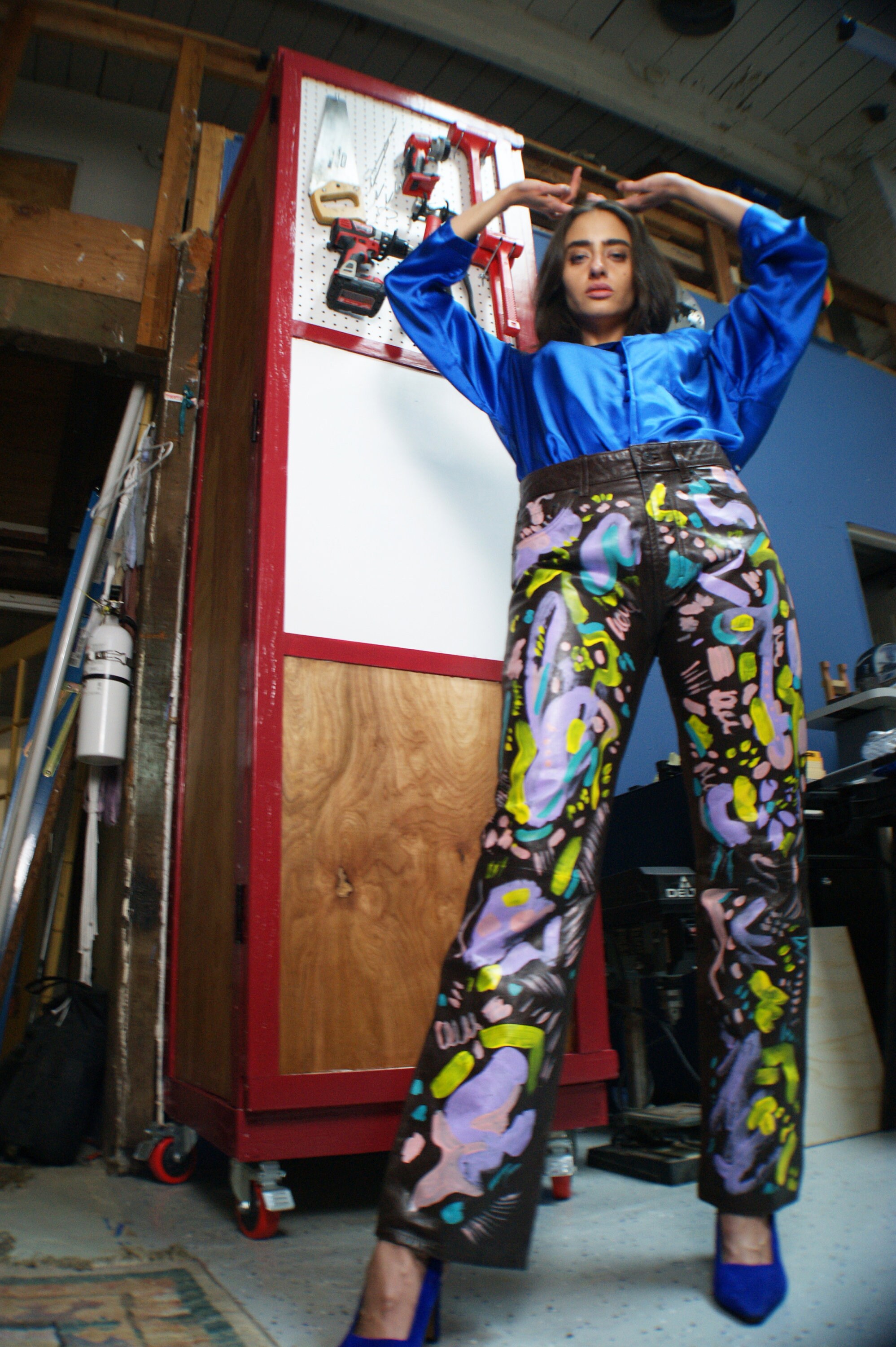 Hand Painted Leather Pants - Etsy