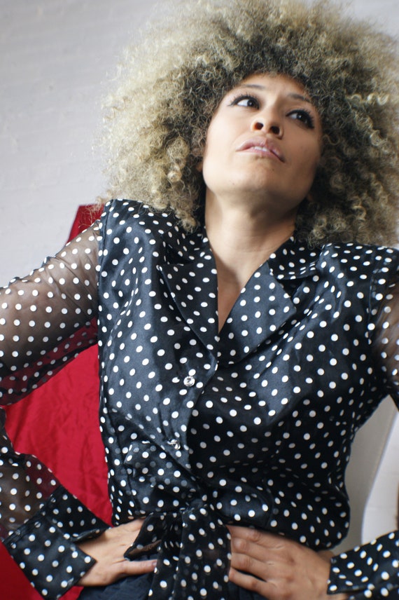 Polka Dot Sheer Blouse - image 2