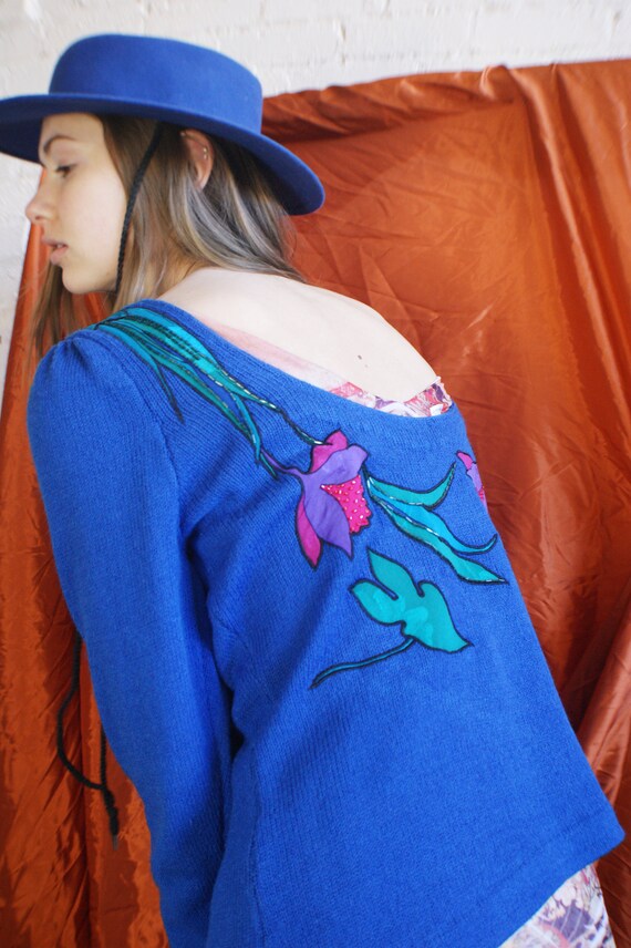 Wearable Art Iris Hand Made Sweater - image 5