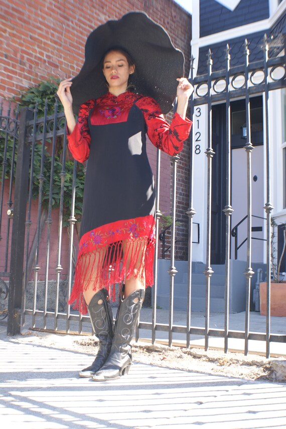 Vintage Mexican Silk Dress - image 3