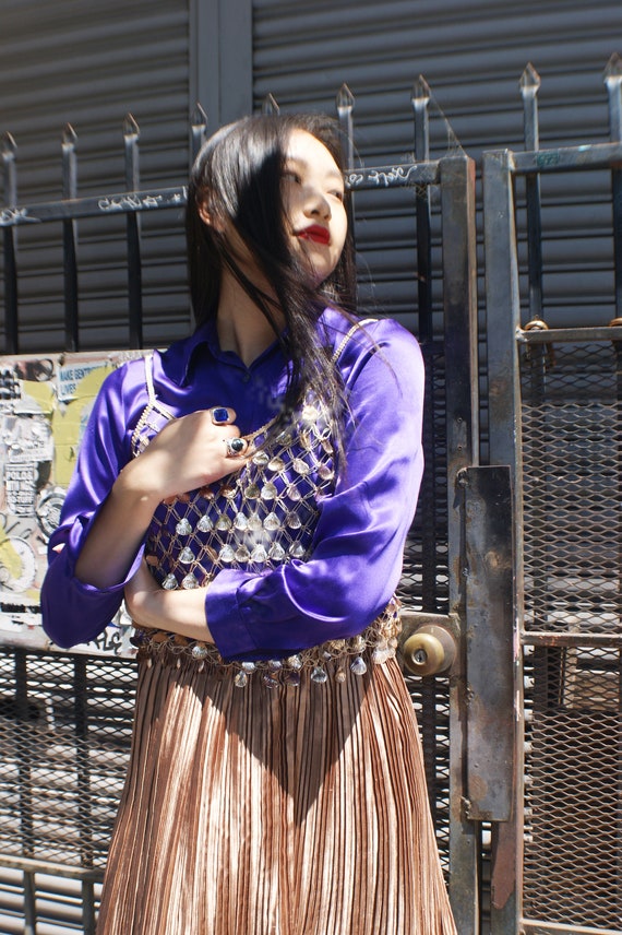 Unique Silk Purple Blouse