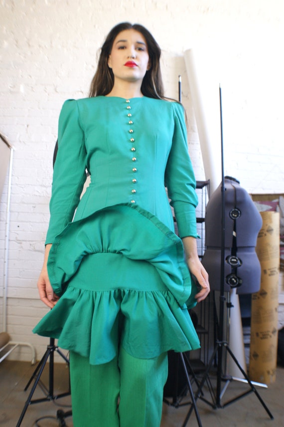 Vintage 80's Green Dress - image 2
