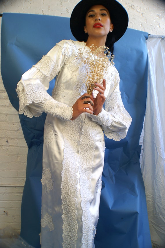 1960's Satin Wedding Gown