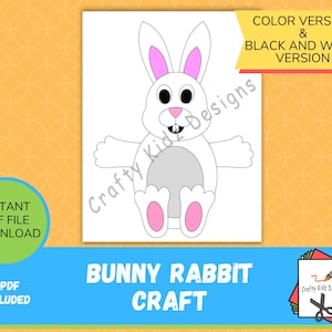 Bunny Rabbit Craft for Kids, Perfect Craft for Toddlers, Preschool and Daycare, Spring Theme Craft, Crafts for Kids