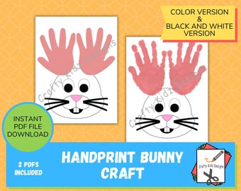 Handprint Bunny Craft for Kids, Perfect for Daycare, Toddler and Preschool Craft, Spring Theme Craft, Hand Print Crafts for Kids