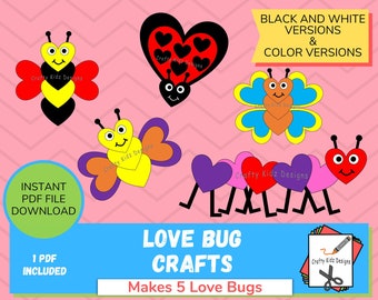 Love Bug Crafts for Kids, Fun Valentine's Day Craft, Perfect Crafts for Toddlers, Preschool and Daycare, Bug Theme Crafts