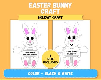 Easter Bunny Craft Printable | Easter Craft for Kids | Spring Craft Activity | Preschool Craft Template | Kindergarten Activity | PDF