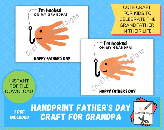Download Handprint Father S Day Craft For Grandpa I M Hooked Etsy