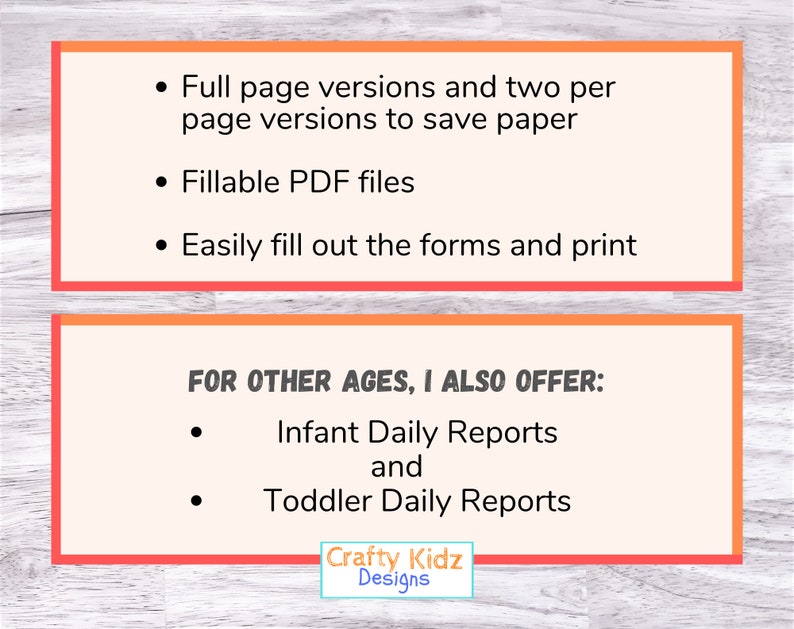 Preschool Daily Reports Perfect for Home Daycares, Childcare Centers, Nannies and Babysitters, Printable and Fillable PDF Daycare Forms image 7