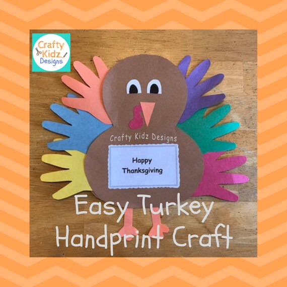 Easy Turkey Handprint Craft For Kids Thanksgiving Crafts For Etsy