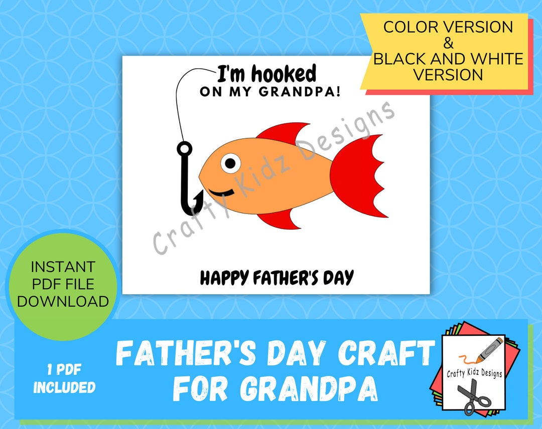 Father's Day Craft for Grandpa, I'm Hooked on You, Perfect Craft for ...