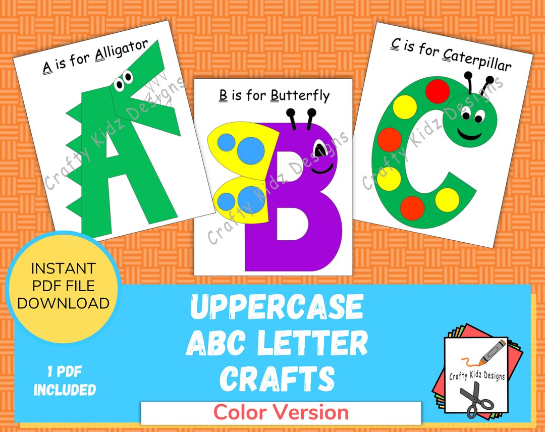 ABC Animal Letter Crafts for Toddlers, Printable Uppercase (digital ...