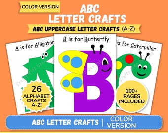 Manualidades con letras mayúsculas del abecedario Manualidades del alfabeto imprimibles Actividades preescolares Aprendizaje para niños pequeños Actividades para la educación en el hogar