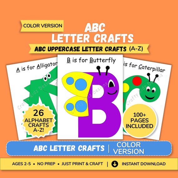Uppercase ABC Letter Crafts Printable Alphabet Crafts Preschool Activities Toddler Learning Homeschool Activities