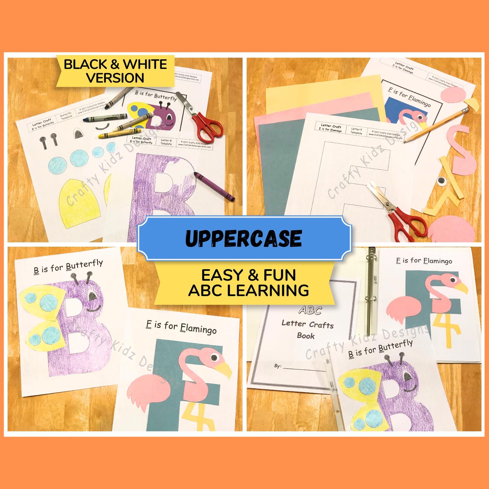 Uppercase ABC Letter Crafts Printable Alphabet Crafts Preschool ...